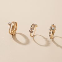 New Diamond Fashion Leaf Ring 3-piece Set main image 3