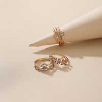 New Diamond Fashion Leaf Ring 3-piece Set main image 5
