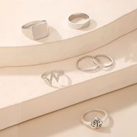 New Bohemian Geometric Steel Color Ring 6-piece Set main image 3