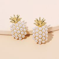 New Trendy Fashion Pineapple Pearl Earrings main image 1