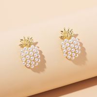 New Trendy Fashion Pineapple Pearl Earrings main image 4