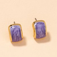 New Retro Geometric Arc Purple Drop Oil And Gas Earrings main image 1