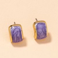 Nouvelles Boucles D&#39;oreilles Rétro Arc Géométrique Violet Pétrole Et Gaz main image 1