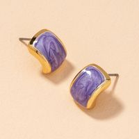 New Retro Geometric Arc Purple Drop Oil And Gas Earrings main image 3