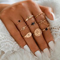 Nuevo Conjunto De Anillos De Corazón De Amor Goteando Negro Creativo De Todo Fósforo De Moda sku image 1