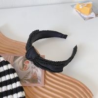 Retro Simple Black Pearl Bow Headband sku image 8