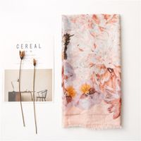 Butterfly Gold Thread Cotton Linen Scarf main image 3
