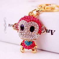 Creative Cute Diamond-studded Little Monkey Keychain main image 5