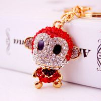 Creative Cute Diamond-studded Little Monkey Keychain sku image 3