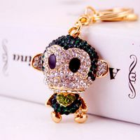 Creative Cute Diamond-studded Little Monkey Keychain sku image 7