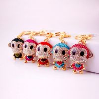 Creative Cute Diamond-studded Little Monkey Keychain sku image 5