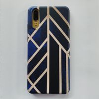 Literary Dark Blue Cutting Wind Mobile Phone Case  P30 Pro All-inclusive Mate20pro Couple All-inclusive Soft Phone Case Wholesale sku image 3