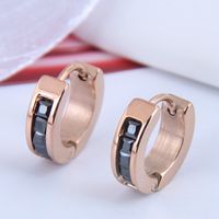 Korean Fashion Titanium Steel Simple Diamond-studded Earrings main image 1