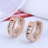 Korean Fashion Titanium Steel Simple Diamond-studded Earrings main image 4