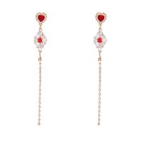 Tassel Inlaid With Full Diamond Earrings main image 2