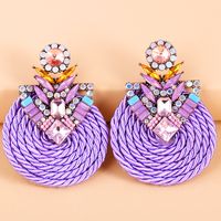 Fashion Rhinestone Round Earrings main image 4