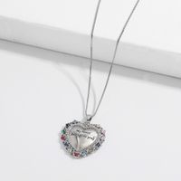Korea Color Zircon Hollow Heart-shaped Long Necklace main image 3