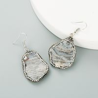 Gray Natural Stone Diamond Earrings main image 4