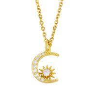 Simple Wild Sun Moon Diamond Necklace main image 4