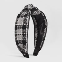 Plaid Hit Color Wide-sided Knotted Headband main image 5