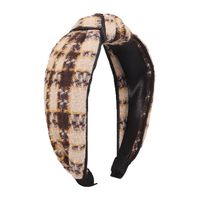 Plaid Hit Color Wide-sided Knotted Headband main image 6