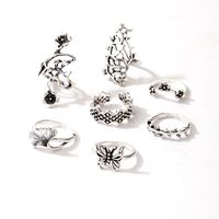 Bohemia Leaves Flower Butterfly Rings 7-piece Set main image 6