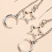 Bohemian Star Moon Chain Earrings main image 5