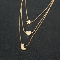 Alloy Star Moon Pendant Necklace main image 4