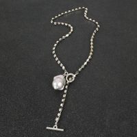 Fashion Claw Chain Special-shaped Pearl Pendant Necklace main image 4