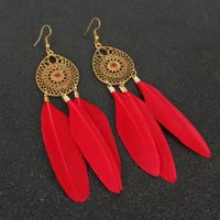 Bohemian Fashion Feather Tassel Earrings main image 3