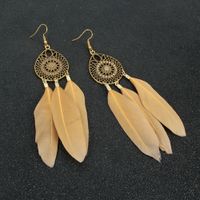 Bohemian Fashion Feather Tassel Earrings main image 4