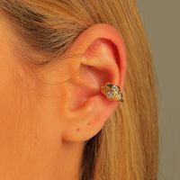 Brass Adjustable Zircon Skull Ear Clip main image 2