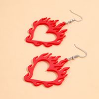 Red Acrylic Flame Earrings main image 5