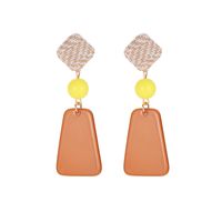 Hit Color Houndstooth Woven Stitching Earrings main image 6