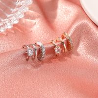 Wholesale Jewelry Simple Style Geometric Copper Artificial Gemstones Plating Earrings main image 4
