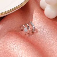 Wholesale Jewelry Simple Style Geometric Copper Artificial Gemstones Plating Earrings main image 5