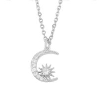 Simple Wild Sun Moon Diamond Necklace sku image 1