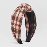 Plaid Hit Color Wide-sided Knotted Headband sku image 1