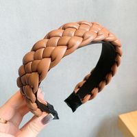 Pu Leather Retro Twist Braid Headband sku image 1