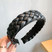 Pu Leather Retro Twist Braid Headband sku image 3