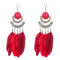 Retro Long Feather Earrings sku image 1