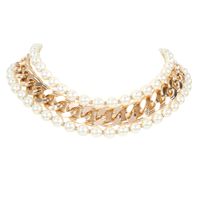 Fashion Exaggerated Imitation Pearl Multilayer Necklace sku image 1