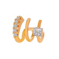 Wholesale Jewelry Simple Style Geometric Copper Artificial Gemstones Plating Earrings sku image 1