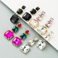 S925 Silver Needle Fashion Diamond Alloy Earrings main image 1