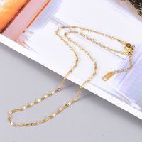 304 Stainless Steel Titanium Steel 18K Gold Plated Inlaid Shell Inlaid Gold Heart Necklace sku image 1