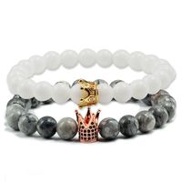 Natural Stone Fashion Animal Bracelet  (white Pine + Gray) Nhyl0204-white-pine-gray sku image 7