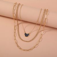 Butterfly Crystal Fashion Multi-layer Necklace main image 4