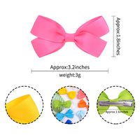 Children's Handmade Ribbed Bow Solid Color Baby Side Clip Set main image 3