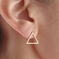 Simple Geometric Hollow Triangle Earrings main image 3