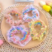 Korean Rainbow Double Hair Scrunchies Set main image 3